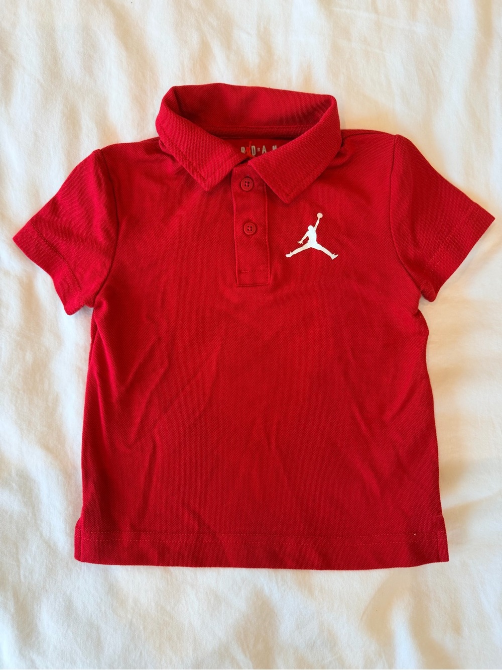 Air Jordan Kids' Red Polo Shirt with Jumpman Logo Toddler 2T
